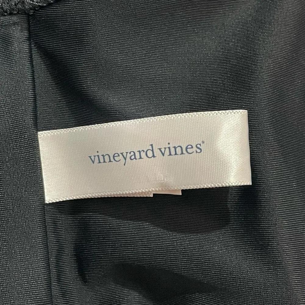 Vineyard Vines Smocked Bikini Top - Jet Black - XL